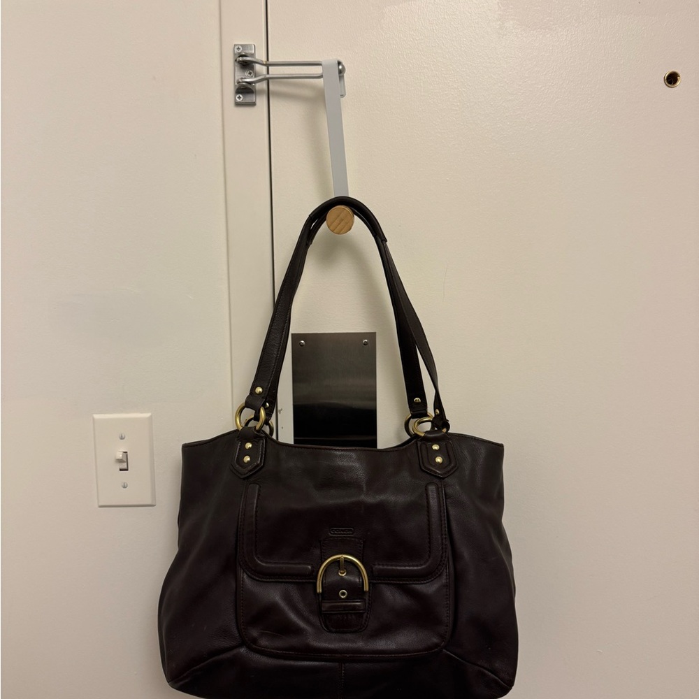 Coach Elegant Brown Leather Tote Bag
